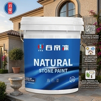 Peinture Murale Extérieure Effet Pierre Naturelle à Base d'Eau, Texture Granit, Imperméable et Anti-Décoloration pour Villas et Bâtiments