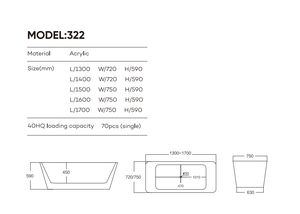 Grande baignoire acrylique classique de 67 pouces baignoire autoportante baignoire de trempage - Product Image 3