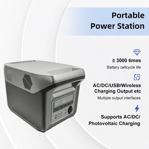สินค้ามาใหม่ สถานีไฟฟ้าพกพา LiFePO4 25.6V100AH 3000W พร้อมไฟฉายพลังงานแสงอาทิตย์ ตัวควบคุม MPPT สำหรับการตั้งแคมป์ - Product Image 1