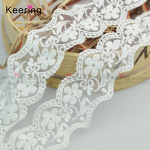 Tessuto decorativo del pizzo di nozze bianco del ricamo per la WLC-608 di nozze elegante - Product Image 6