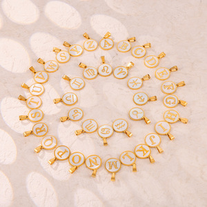 Conchiglia 12 segno zodiacale collana pendente 18K oro placcato in acciaio inossidabile <span class=keywords><strong>oroscopo</strong></span> rotondo medaglione ciondolo gioielli - Product Image 3