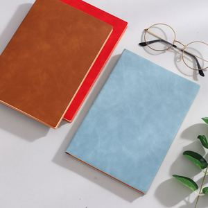 Hardcover Imitation Leather <b>Notepad</b> in Brown Red Blue Colors for Daily Note Taking - Product Image 1