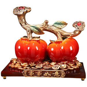 Adorno de caqui todo va bien, decoración creativa de entrada para sala de estar, regalos de inauguración de boda, nuevo chino - Product Image 5