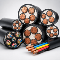 Cable de Alimentación Blindado YJV22 XLPE, Cable Eléctrico de Cobre Impermeable para Exteriores, para Construcción Industrial y Centrales Eléctricas