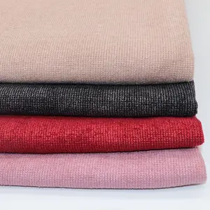 Hochwertige benutzer definierte 100% Polyester 340GSM Strick glatt gefärbte Fleece Frottee Chenille Stoff für Frauen Mantel Pullover