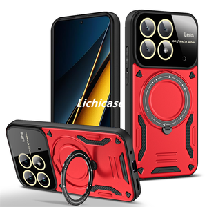 Lichicase Đa Màu Từ Tính Không Dây Sạc 360 ° Xoay Đứng Bumper Trường Hợp Cho Redmi Turbo 4 Pro Điện Thoại Trường Hợp - Product Image 6