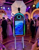Promotion : Photobooth miroir 45 pouces avec imprimante, appareil photo, flash, grand écran DSLR et flight case pour mariages et fêtes