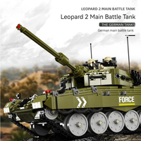 Gaomisi German 15 leopar 2 ana savaş tankı alman tankı askeri oyuncak inşaat blokları ordu inşa tuğla çocuklar için
