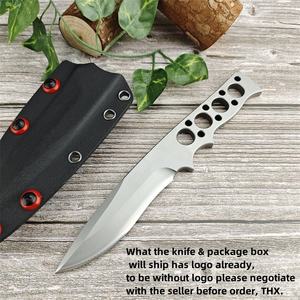 Coltello a lama fissa Full Tang in acciaio D2 con manico in acciaio inossidabile, di grado industriale, OEM per caccia, campeggio, autodifesa, con fodero Kydex - Product Image 6