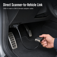 Câble de diagnostic OBD2 16 broches mâle vers DB15 femelle pour scanner de diagnostic automobile OBD II