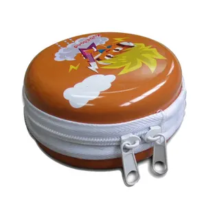 Gift Tin Box with Zipper, Sewing Kit Small Round Metal Custom Cute Tinplate Chocolate Candy Yes,accept Embossing Plywood CN;GUA