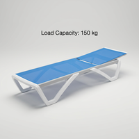 Ensemble de chaises longues d'extérieur durables toutes saisons, modernes et simples, pour hôtel, piscine, plage