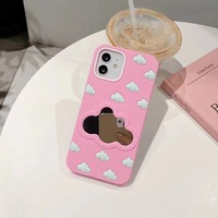 Carcasas Para Celulares Maquillage Miroir Téléphone étuis pour iphone 14 13 12 11 Mignon 3D Nuage Couverture Arrière pour Femme Fille