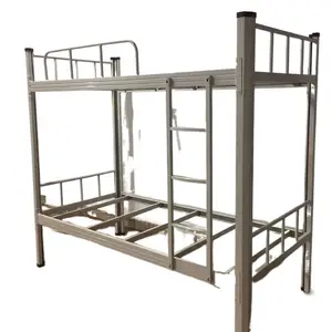 Top seller double bunker untuk orang dewasa pekerja twin metal bunk frame untuk anak laki-laki digunakan tempat tidur susun untuk dijual