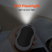 Banque d'alimentation portable 10000mAh, cadeaux d'hiver, mini lampe torche LED de poche, chauffe-mains rechargeable double face