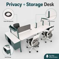 Mesa de Oficina Moderna de Doble Cara, Muebles de Oficina de Calidad Estándar, Estación de Trabajo para 2-8 Personas, Escritorios de Trabajo Óptimos, Convertibles