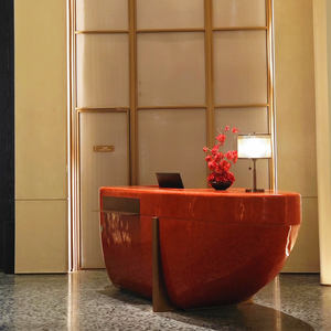 Mostrador de Recepción Personalizado de Cuarzo Rubí Rojo Natural Semiprecioso para Vestíbulo de Hotel, Barra de Bar, Oficina de Ventas - Product Image 6