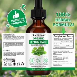 OneBtanicl 60ml Natural Organic <span class=keywords><strong>Lemon</strong></span> <span class=keywords><strong>Balm</strong></span> Folha Extrato Líquido Suplementos Private Label <span class=keywords><strong>Lemon</strong></span> <span class=keywords><strong>Balm</strong></span> Drops para Immune Boost - Product Image 5