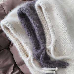 <span class=keywords><strong>Pasamontañas</strong></span> de punto acrílico con aislamiento de estilo coreano con diseño de cuello cruzado integrado para uso informal diario Unisex Otoño Invierno - Product Image 4
