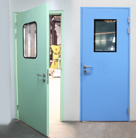 Puerta de Cuarto Limpio de Acero Personalizada de Fábrica, Hermética, con Aislamiento Acústico de 65 dB, para Purificación, GMP, Farmacéutica, Hospitalaria y Quirúrgica