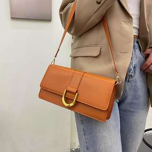 Sac en feutre rétro style coréen pour femme, collection Hiver 2023, tendance urbaine, moyen, avec fermeture éclair et bouton, bandoulière simple, pour usage quotidien - Product Image 4