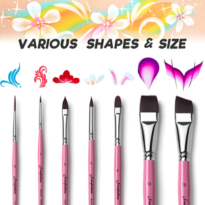 Pinceaux de maquillage synthétiques personnalisés à marque privée, ensemble professionnel de pinceaux pour <span class=keywords><strong>peinture</strong></span> faciale, pinceaux doux pour <span class=keywords><strong>peinture</strong></span> corporelle en gros pour le maquillage - Product Image 5