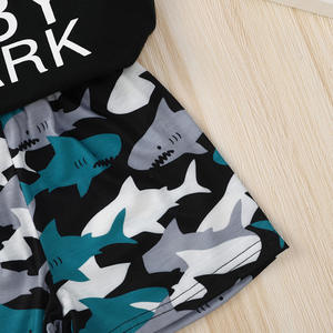 Traje Infantil de Manga Corta con Estampado de Tiburón para Niño, para Verano - Product Image 6