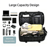 Sac à dos multifonctionnel à compression sous vide avec compartiments multiples, système MOLLE, résistant à l'eau, pour voyages d'affaires et activités de plein air