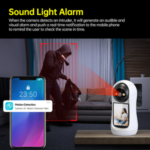 Caméra de sécurité intérieure 3MP avec écran intégré, WiFi/4G, PTZ, suivi humain, vision nocturne claire 24h/24 et 7j/7, audio bidirectionnel, surveillance à domicile/bébé/animaux de compagnie - Product Image 4