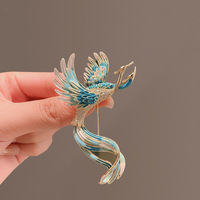 Broche Métallique Haut de Gamme Style Chinois Ethnique Phénix en Parade 2026 pour Femme – Luxe, Sophistication et Distinction, Sublimant les Quatre Saisons