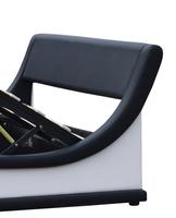 Lit double moderne en PU noir et blanc avec système de levage à gaz et rangement, prix usine OEM et ODM, pour mobilier de chambre