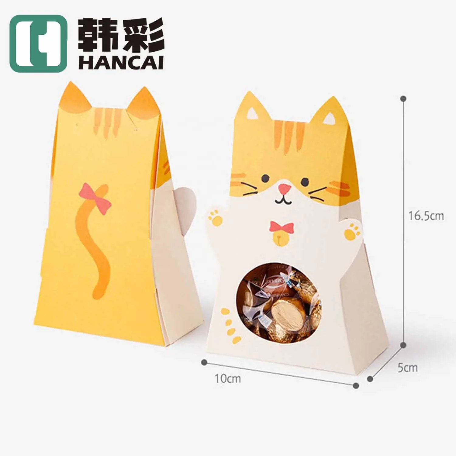 חתול סטיילינג מותאם אישית יוקרה פאה אריזת קופסא עם ידית סיני סוכריות שווארמה התאגרף תיק