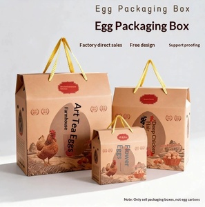 Custom Egg <b>Boxes</b> Handheld Kraft Paper Gift Cartons for Organic Eggs - Product Image 3