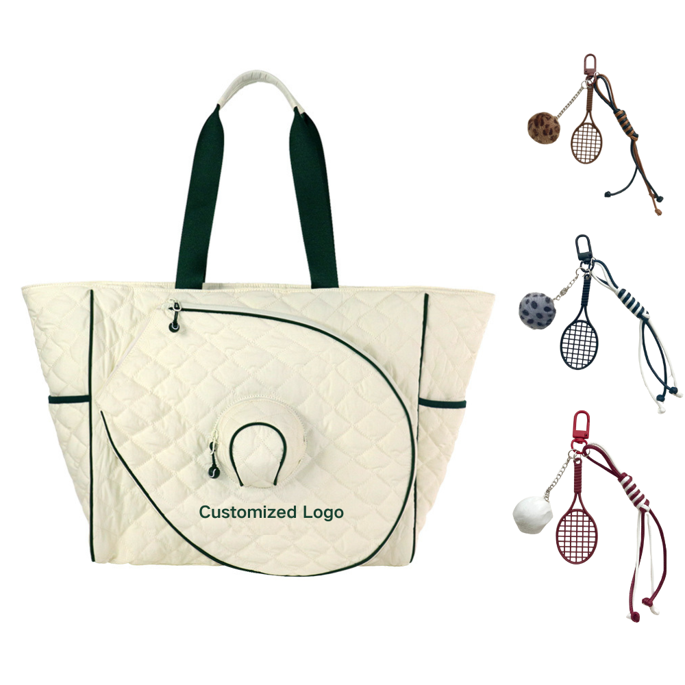 Summer Oxford Padding Tennis Pickball Badminton Racket Bag Portable Shoulder Sport for Women with Personalized Bag Charms