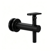 Support d'angle réglable moderne noir en acier inoxydable 316L pour main courante de escalier à tube rond ou carré