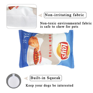 Fun Foods <span class=keywords><strong>Dog</strong></span> Chip Toy piccole e grandi razze Anti ansia interattivo masticare simpatici giocattoli per cani giocattoli squittio per animali domestici - Product Image 2