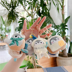 Porte-clés <span class=keywords><strong>pingouin</strong></span> de <span class=keywords><strong>voyage</strong></span> en peluche, <span class=keywords><strong>pingouin</strong></span> en peluche avec motif de carte, breloque pour sac à dos et sac à main, cadeau idéal pour les voyageurs - Product Image 1