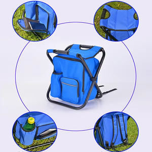 Tabouret de camping pliable portable personnalisable en gros, chaise de pêche pliable avec sac isotherme intégré - Product Image 2