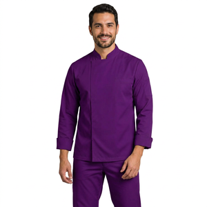 Uniforme de Restaurante de Secado Rápido, 100% Algodón, Manga Larga, Unisex, OEM, Chaqueta de Chef Transpirable, Ropa de Trabajo para Cocina de Hotel - Product Image 1