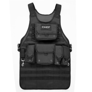 Chef Tactical <b>Apron</b> Black Multiple Pocket <b>Work</b> Suit Molle Tool <b>Apron</b> For Kitchen Use - Product Image 1