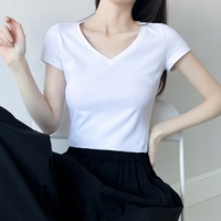 T-shirts vierges de qualité supérieure en gros, couleur unie, pour femmes, décontractés, à manches courtes, basiques, pour l'été – Vente chaude