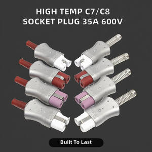 Connecteur mâle/femelle IEC C8 5mm 6mm <span class=keywords><strong>pour</strong></span> <span class=keywords><strong>four</strong></span> électrique haute température 35A 600V, en matériau PC, auto-testé, conforme aux normes - Product Image 2