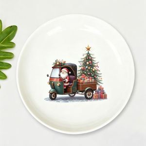 Ensemble d'assiettes de Noël écologiques, plats plats, décoration de la maison, ornement - Product Image 2