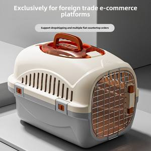 <span class=keywords><strong>Transport</strong></span> fournitures pour animaux de compagnie détachable extérieur Portable Portable chat Cage PP plastique ventilé Air <span class=keywords><strong>Transport</strong></span> boîte chat chien sac à dos - Product Image 5