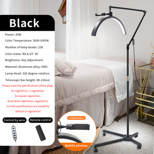 Lámpara <span class=keywords><strong>de</strong></span> media <span class=keywords><strong>luna</strong></span> para pestañas con rueda 36W fotografía Video anillo <span class=keywords><strong>de</strong></span> luz belleza ceja tatuaje labio salón <span class=keywords><strong>estudio</strong></span> relleno iluminación - Product Image 5