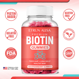 ETRUN Private Label 10000 Mcg Gummies Biotin Gummy Vitamins Support New Hair Growth Suplemento para la piel y las uñas - Product Image 3
