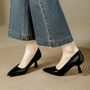 Escarpins élégants à bout ouvert pour femme, à enfiler, talons marron, confortables toutes saisons, avec bride de cheville, tendance mode été automne printemps - Product Image 2