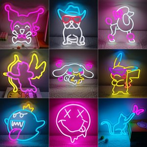 Linda Lámpara LED de Neón con Diseño de Dibujos Animados, Acrílico, Forma Personalizada, Autoalimentada, Lámpara Nocturna Creativa para Decoración de Habitaciones, Dormitorios, Salas de Estar y Fiestas - Product Image 3