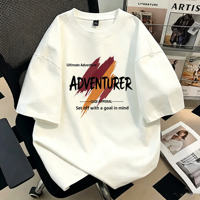T-shirt en coton pour homme, coupe oversize, effet vintage délavé, 260 GSM, broderie personnalisée, streetwear, tee-shirt décontracté