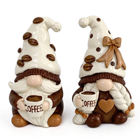 Gnome de café en résine, figurine Tomte suédoise sans visage, décoration de table pour bar à café, ornement de collection pour bureau à domicile